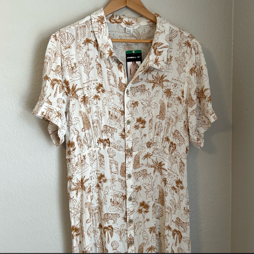 O'Neill White and Tan Floral Maxi Dress - Picture 6 of 12